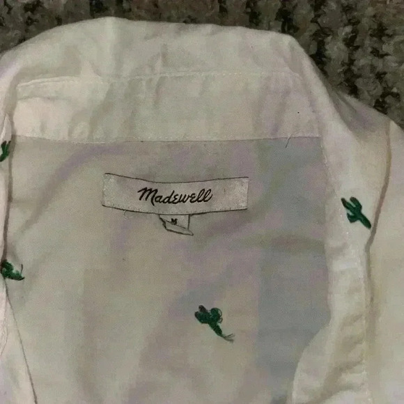 Madewell Embroidered Cactus Courier Shirt Size M - Picture 3 of 6